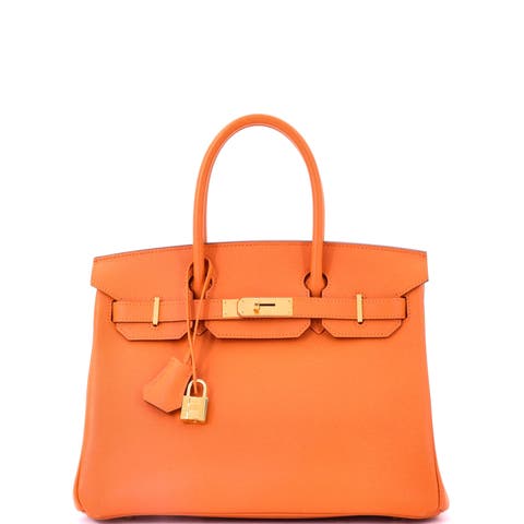 Birkin Handbag Orange Epsom with Gold Hardware 30