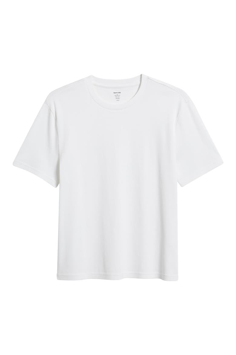 Shrunken Stretch Cotton T-Shirt, Alternate, color, WHITE