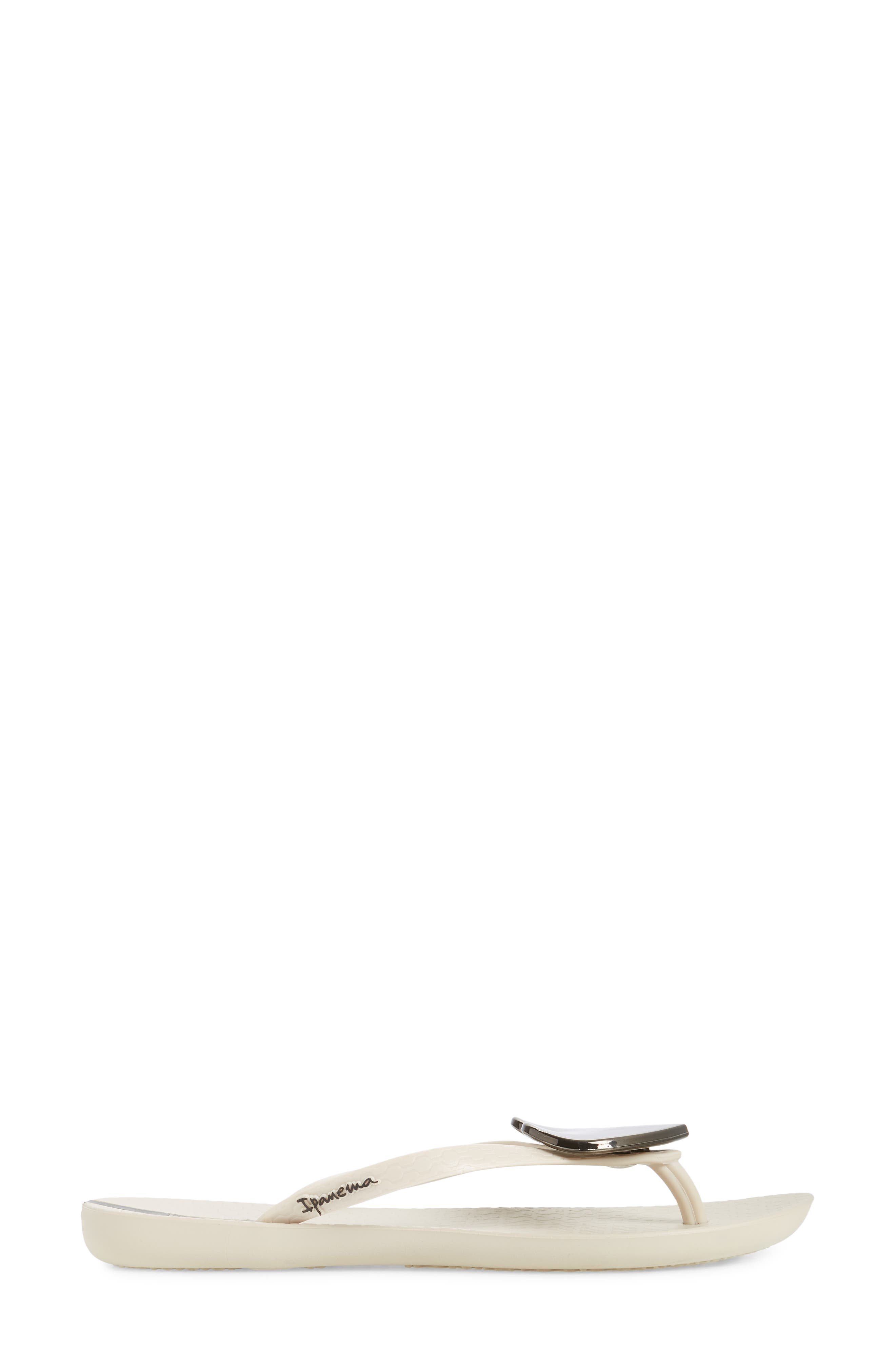 Ipanema Wave Heart Flip Flop, Alternate, color, Beige/ Beige/ Black
