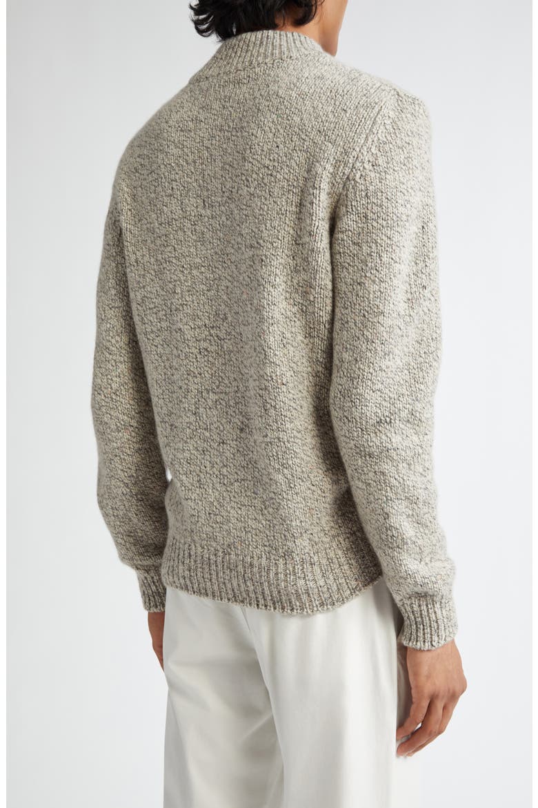 Donegal Cashmere Half Zip Pullover Sweater, Alternate, color, LIGHT GRAY MELANGE