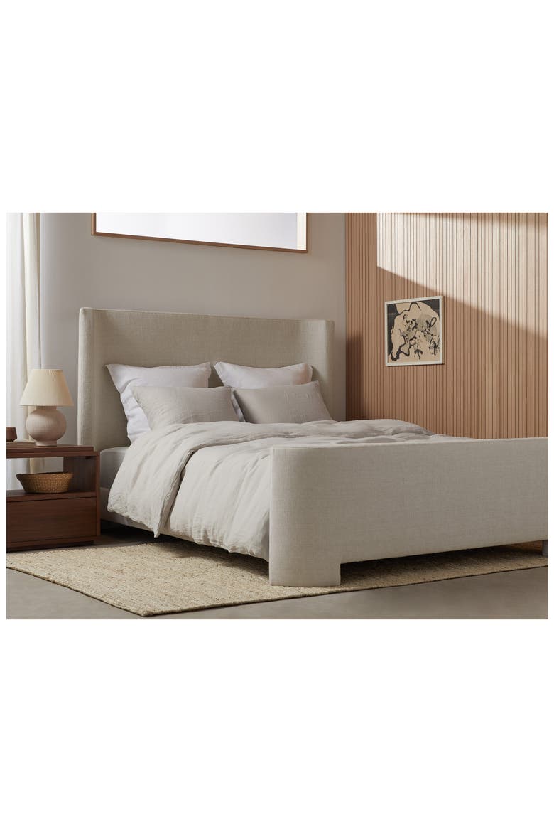 Linen Fitted Sheet, Alternate, color, BONE