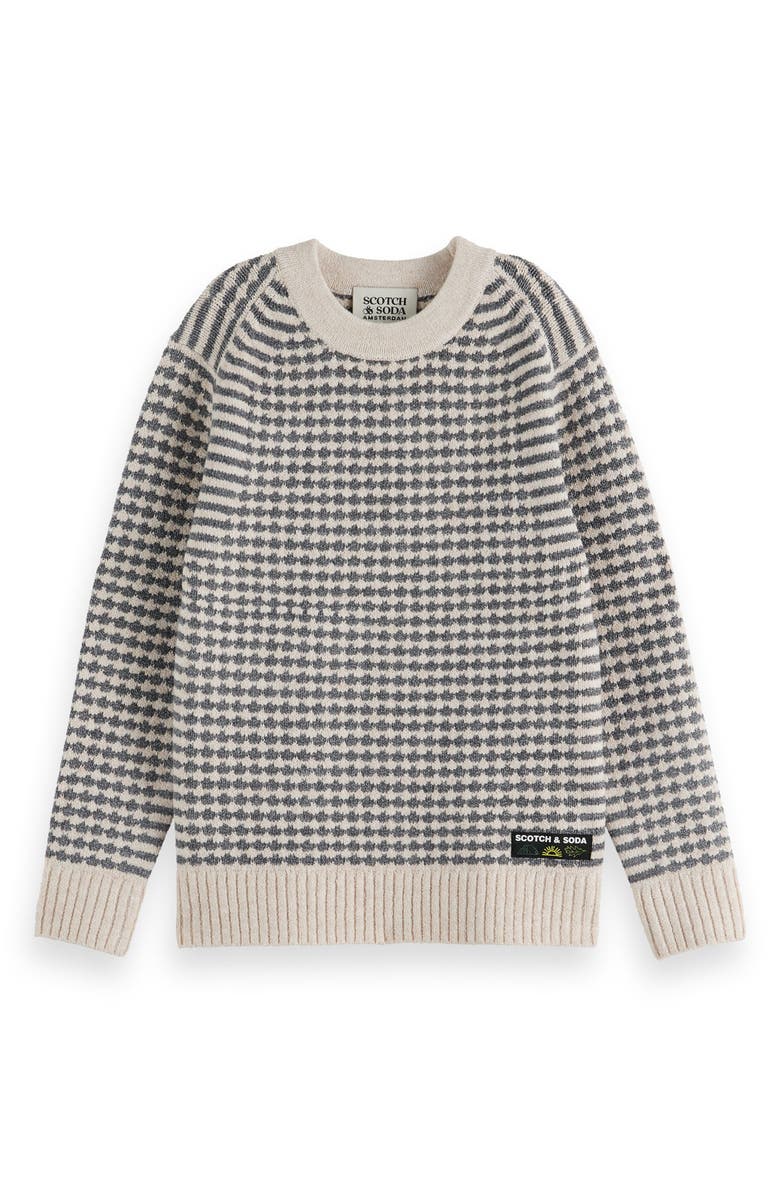 Scotch & Soda Kids' Relaxed Fit Chenille Sweater, Main, color, Grey/ Eggnog