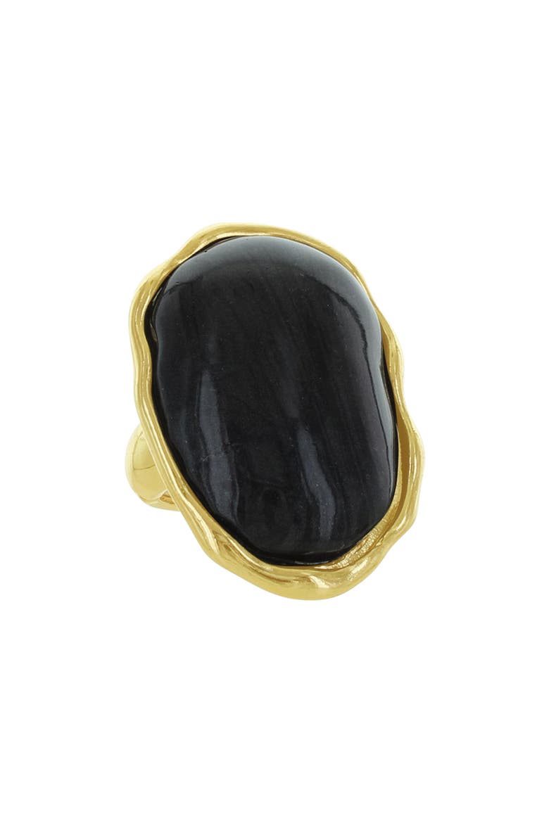 Cleo Cocktail Ring, Alternate, color, GOLD / BLACK