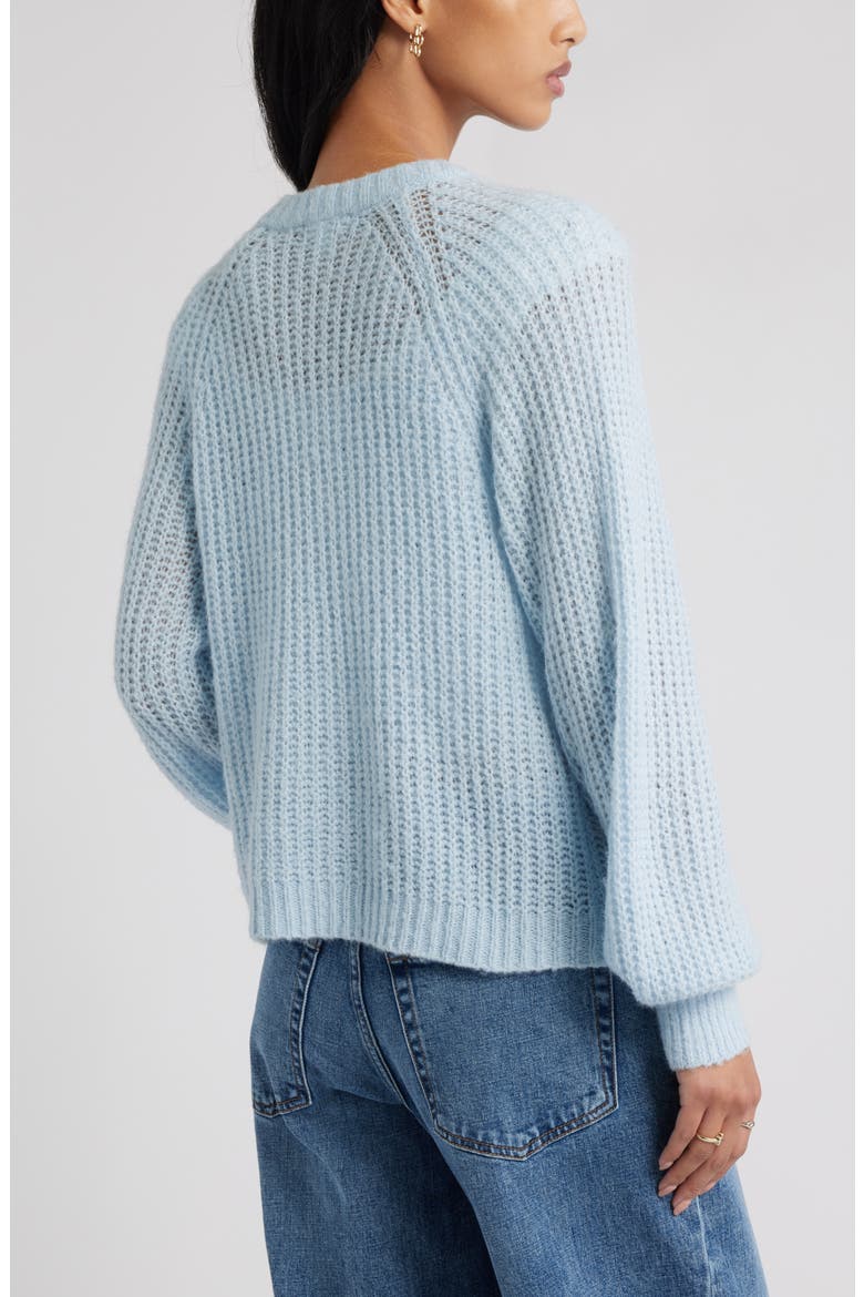 Crewneck Cardigan, Alternate, color, BLUE SKYRIDE