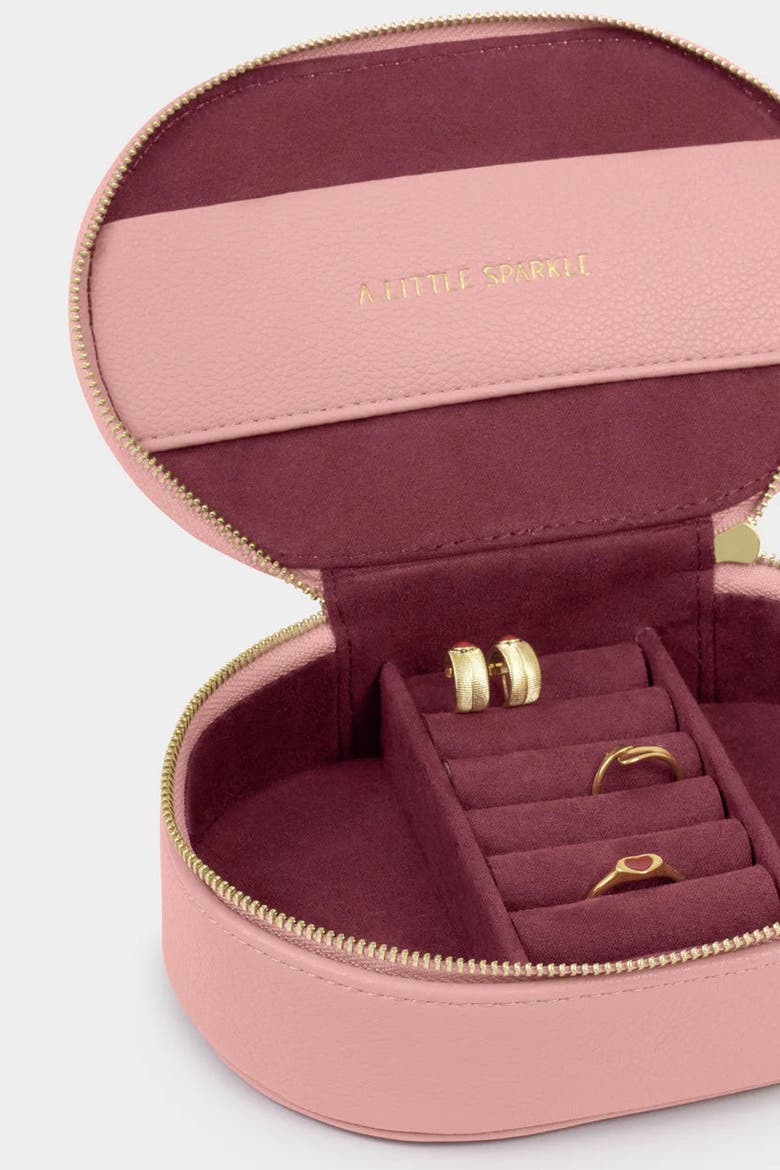 Oval Jewelry Box 'A Little Sparkle' in Pink, Alternate, color, Pink