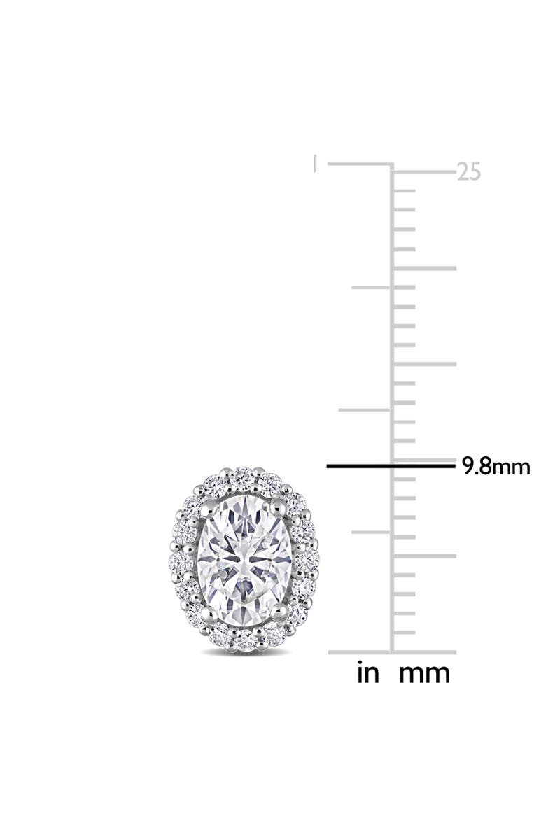 Julianna B. Moissanite Oval Halo Stud Earrings, Alternate, color, Sterling Silver