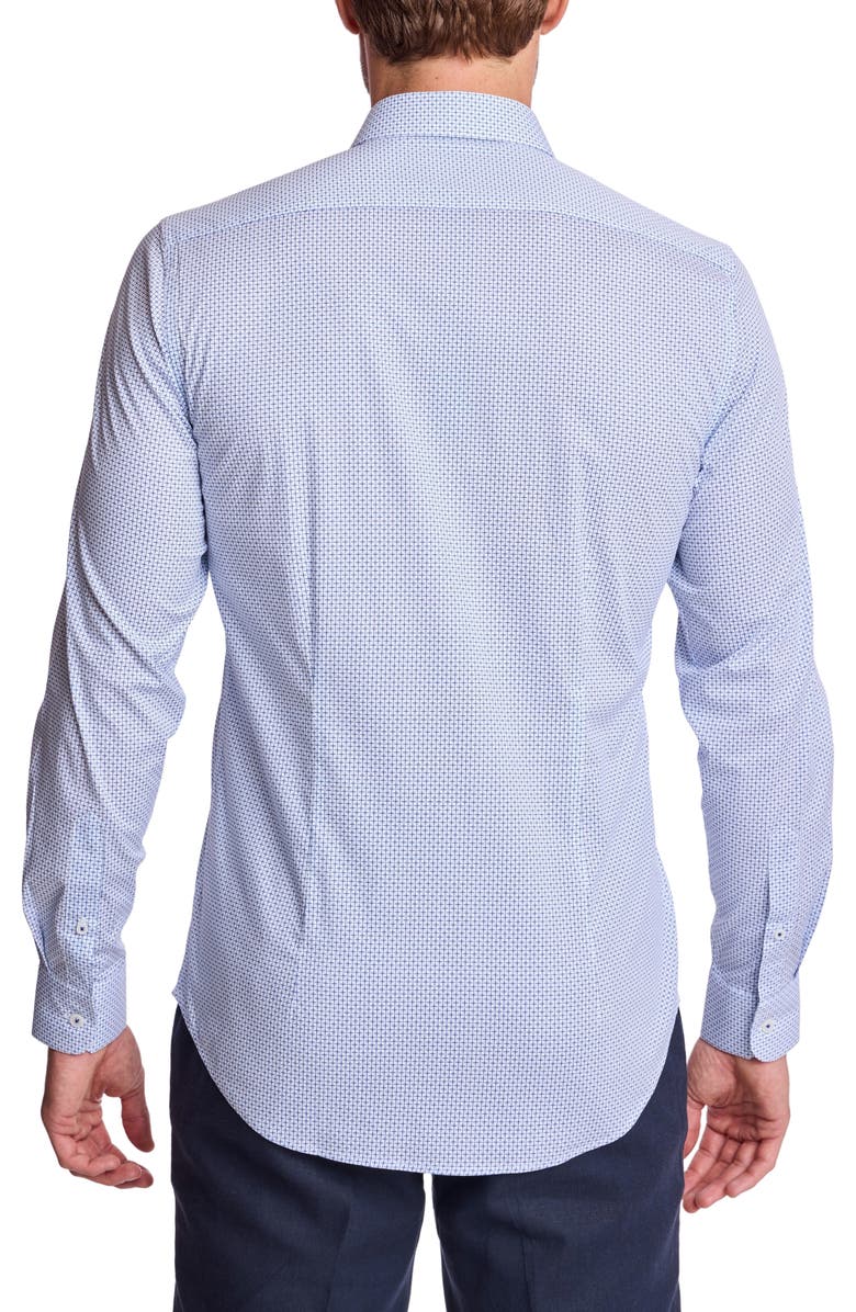 PAISLEY & GRAY Trim Fit Stretch Cotton Button-Up Shirt, Alternate, color, Blue White Xs