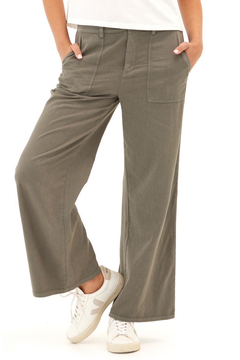 Pamela Stretch Twill Wide Leg Pants, Main, color, ARTICHOKE
