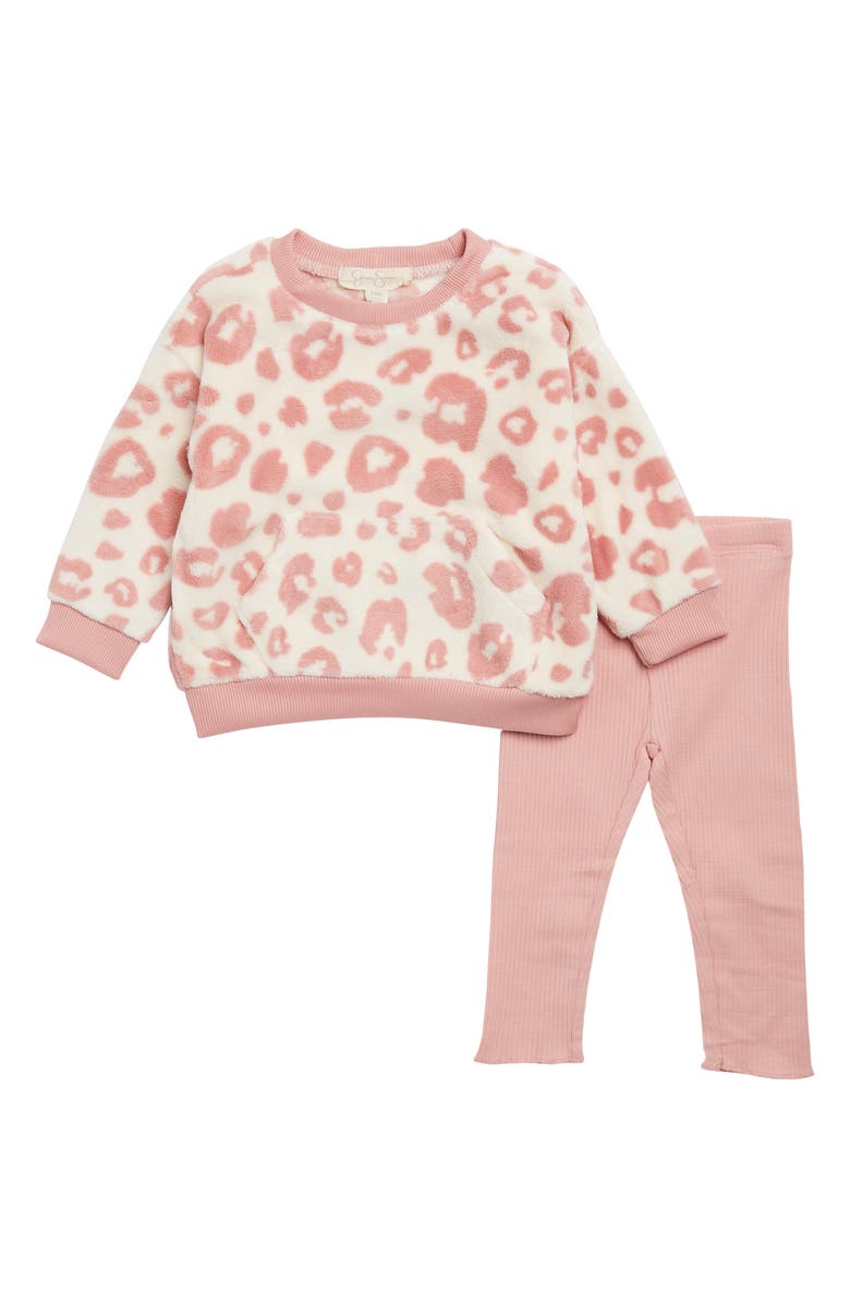 Jessica Simpson Fleece Top & Leggings Set, Main, color, 