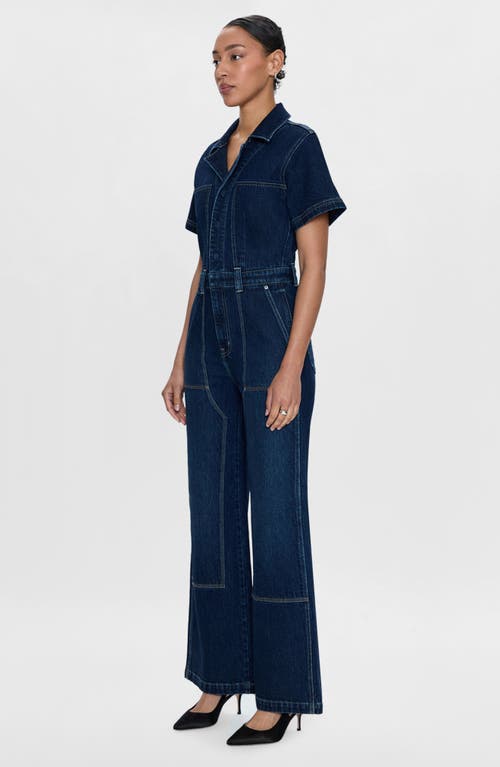 Pistola Jacob Wide Leg Denim Jumpsuit In Alpine