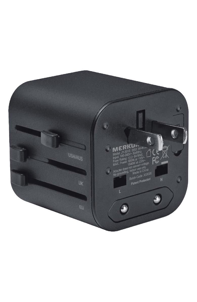 MERKURY INNOVATIONS World Travel Adapter, Alternate, color, Black