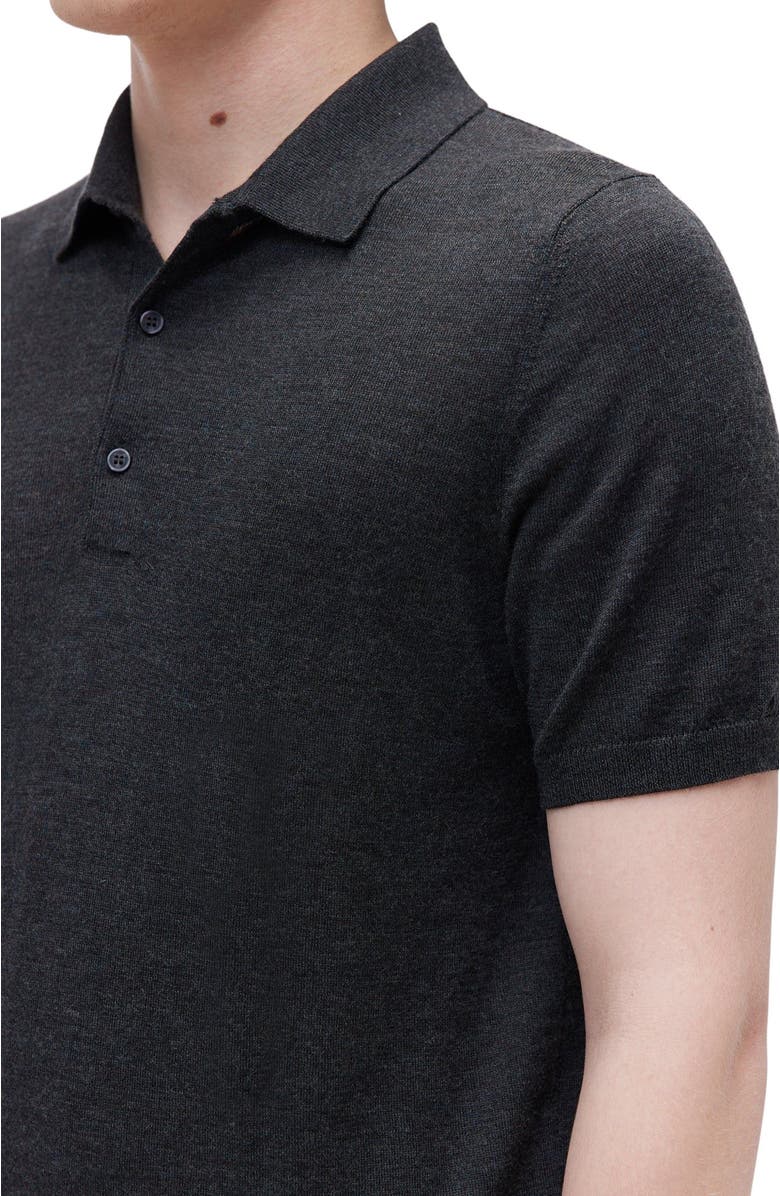 GOBI Mongolian Cashmere Cashmere Silk Polo Shirt, Alternate, color, Charcoal