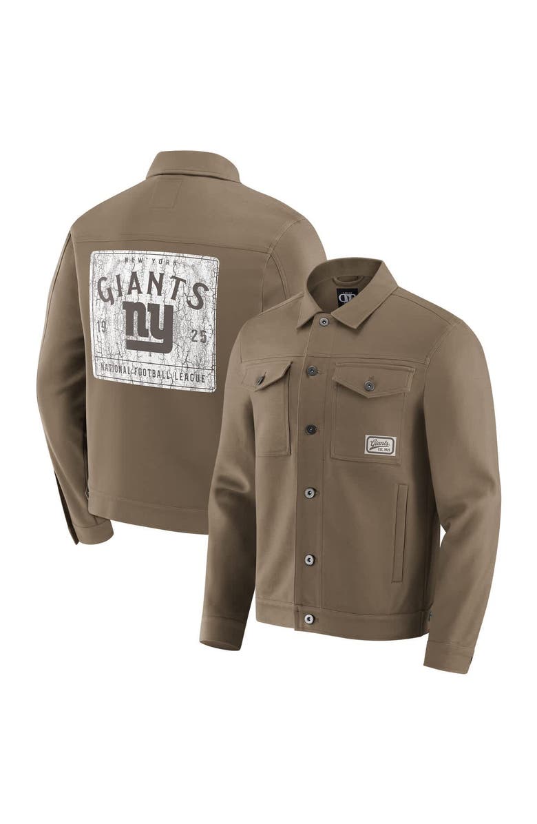Darius Rucker Collection by Fanatics Men's Darius Rucker Collection by Fanatics Tan New York Giants Trucker Full-Button Jacket, Main, color, Tan