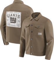 Darius Rucker Collection by Fanatics Men's Darius Rucker Collection by Fanatics Tan New York Giants Trucker Full-Button Jacket