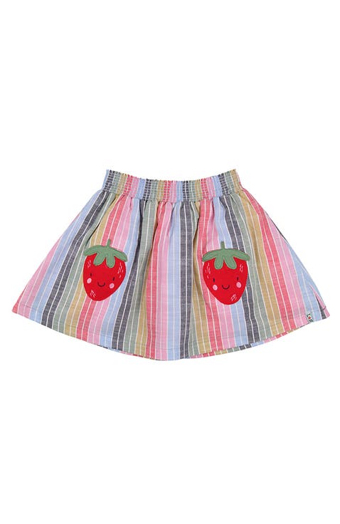 Organic Cotton Rainbow Stripe Print Skirt (Toddler, Little Kid)