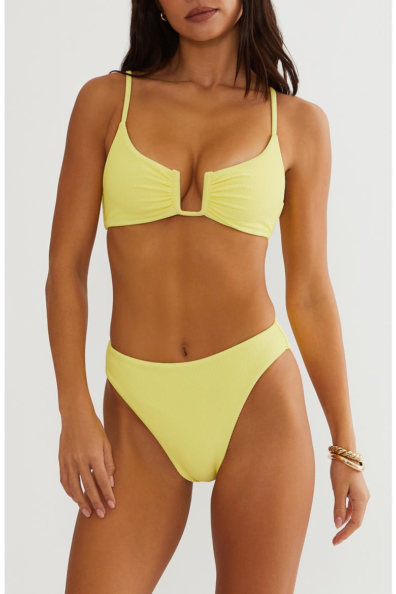 Amarie High Cut Bikini Bottoms, Alternate, color, BUTTER BLOSSOM