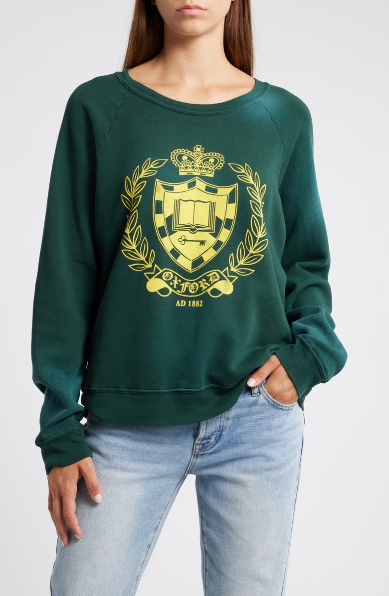 Daydreamer Oxford Crest Cotton Blend Sweatshirt, Main, color,