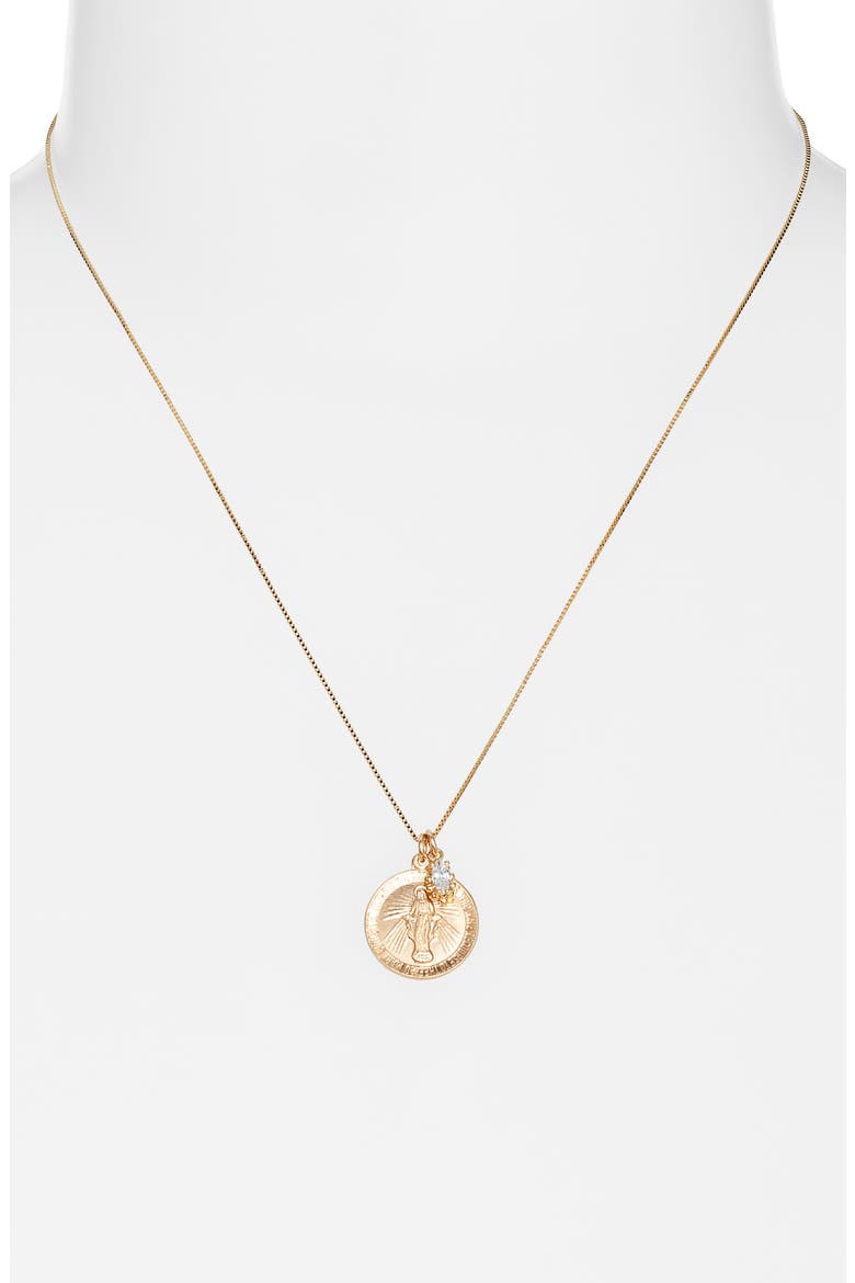 Divine Mother Pendant Necklace, Alternate, color, GOLD