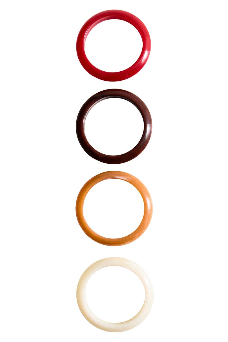 4-Pack Bangle Bracelets, Main, color, RED MULTI