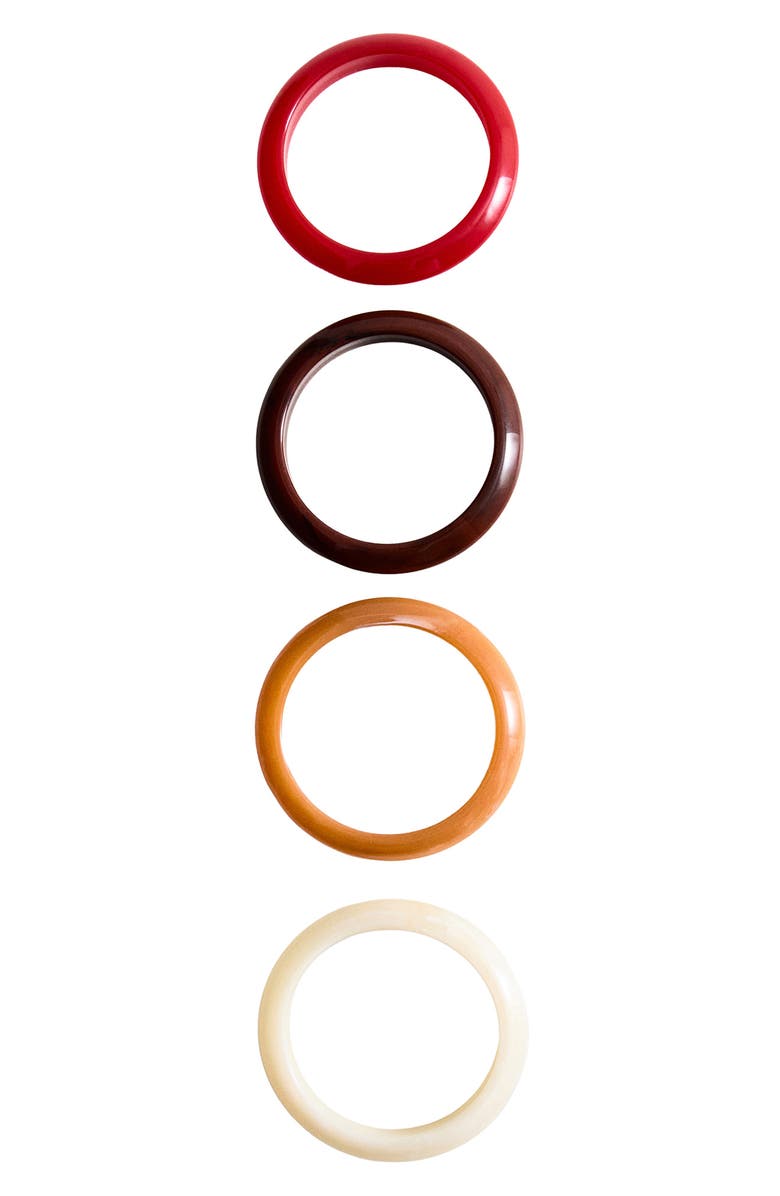 MANGO 4-Pack Bangle Bracelets, Main, color, Red Multi