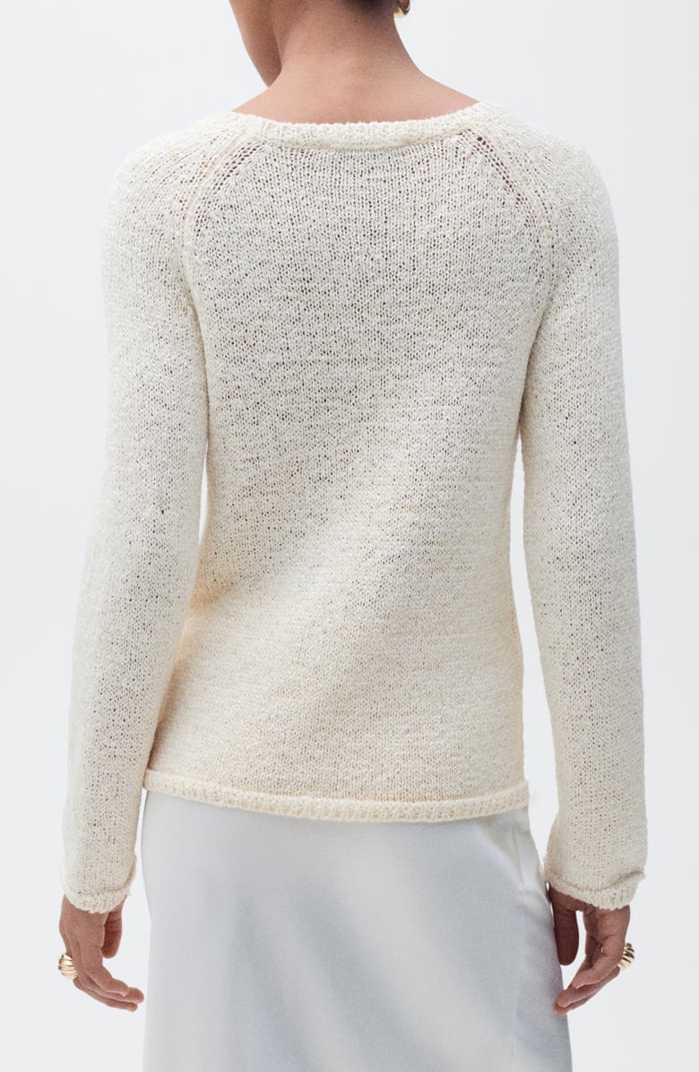 MANGO Manzana Crewneck Sweater, Alternate, color, Ecru