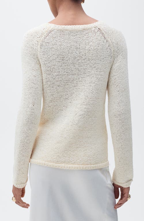 Mango Manzana Crewneck Sweater In Ecru