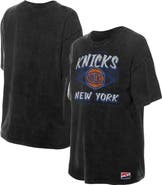 New Era Women's New Era  Black New York Knicks Throwback Mineral Wash Oversized T-Shirt