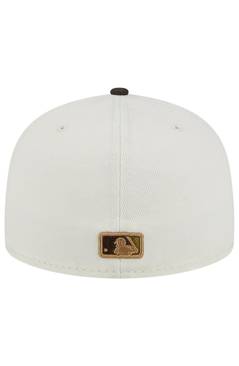 New Era Men's New Era White/Brown Los Angeles Dodgers 50th Team Anniversary 59FIFTY Fitted Hat, Alternate, color, 