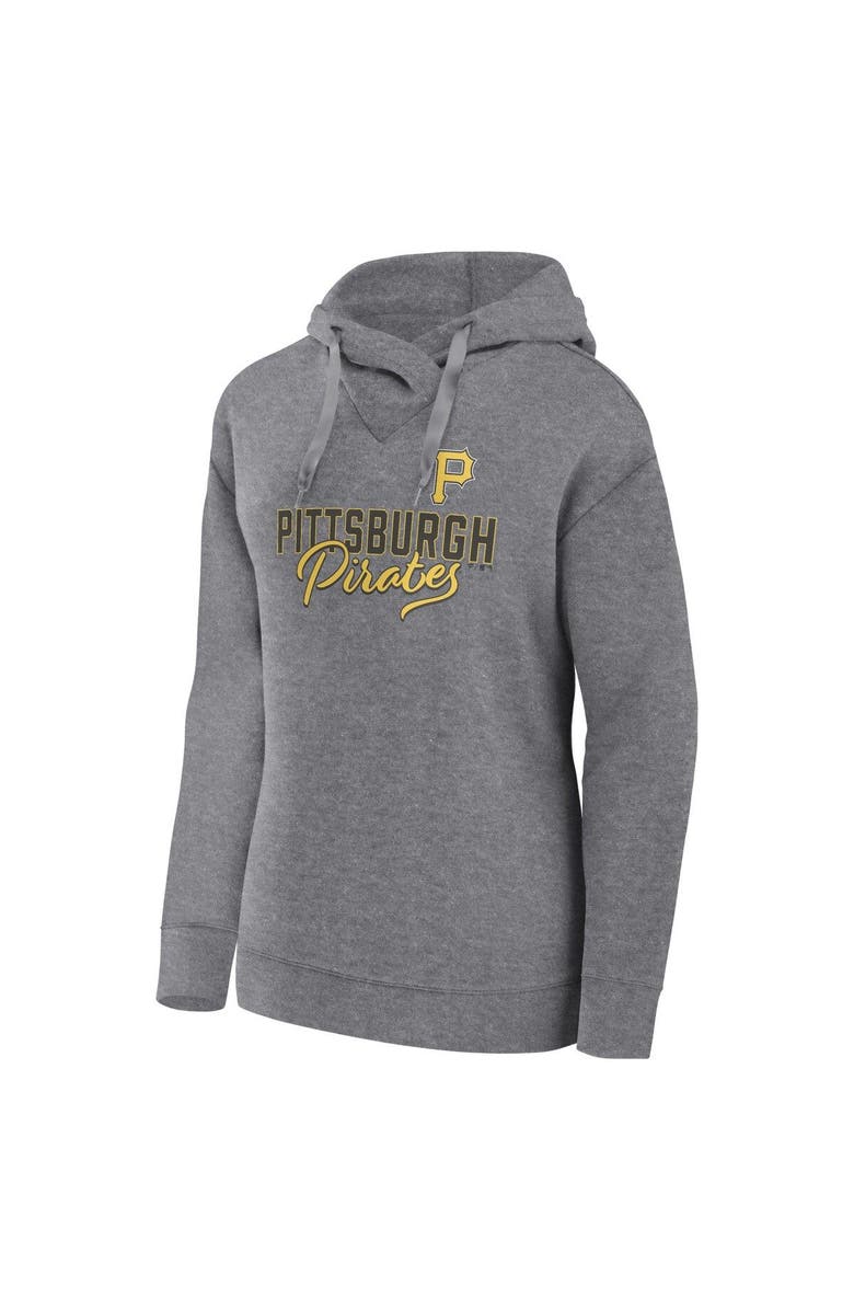 FANATICS Women's Fanatics Branded Heather Gray Pittsburgh Pirates Script Favorite Lightweight Fitted Pullover Hoodie, Alternate, color, 