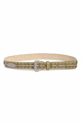 Steve Madden Oval Concho Burnished Buckle Belt