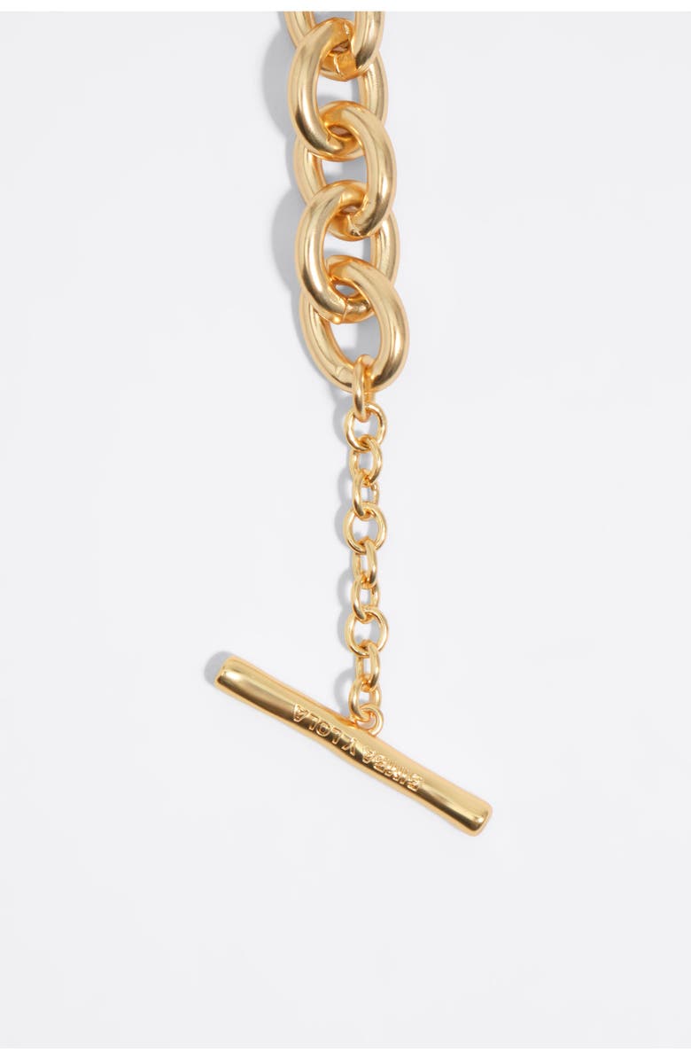 Bimba y Lola Heart Necklace With Texture And Enamel, Alternate, color, Gold