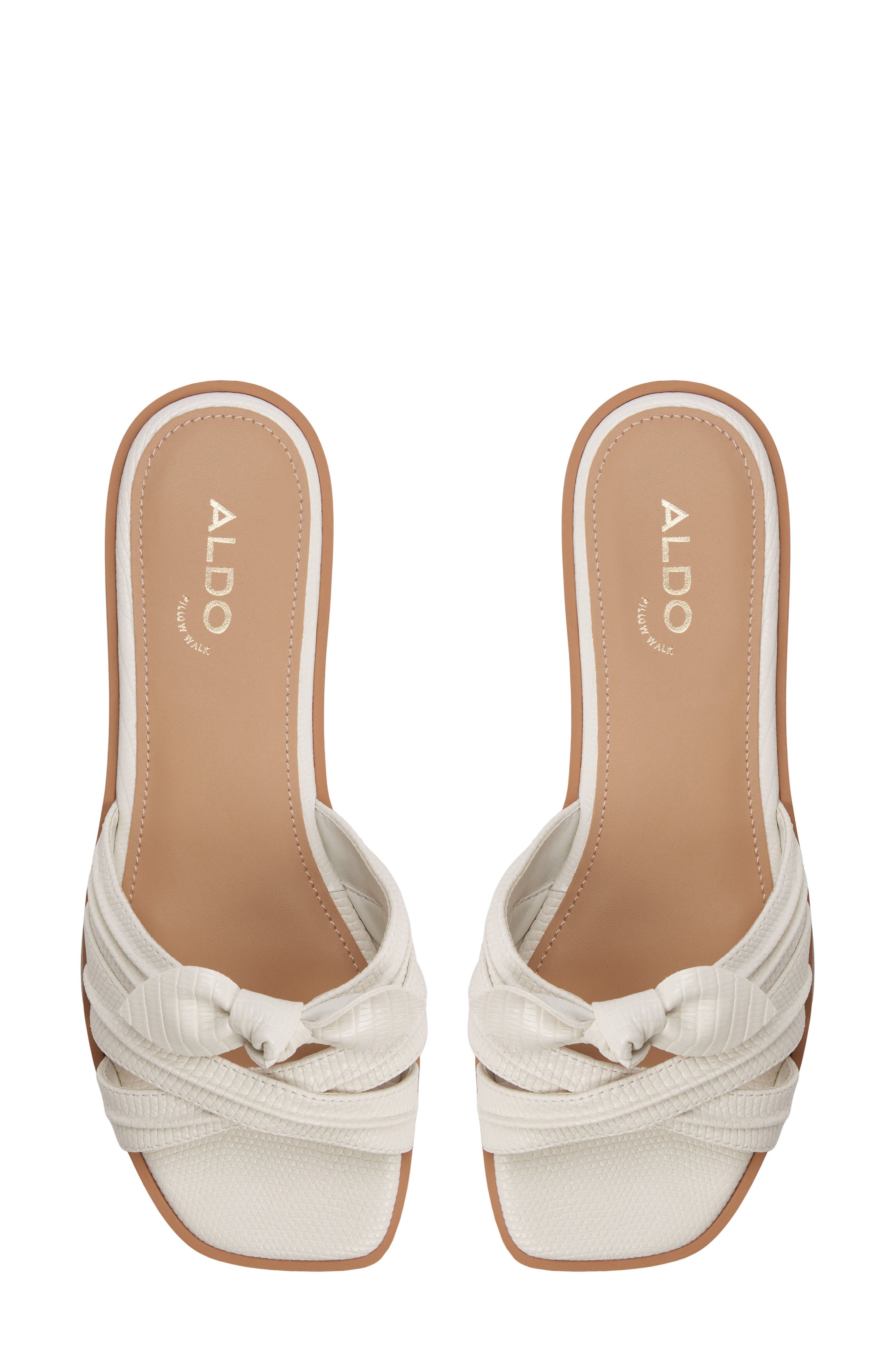 ALDO Sunbeam Knotted Slide Sandal, Alternate, color, White/ Bone