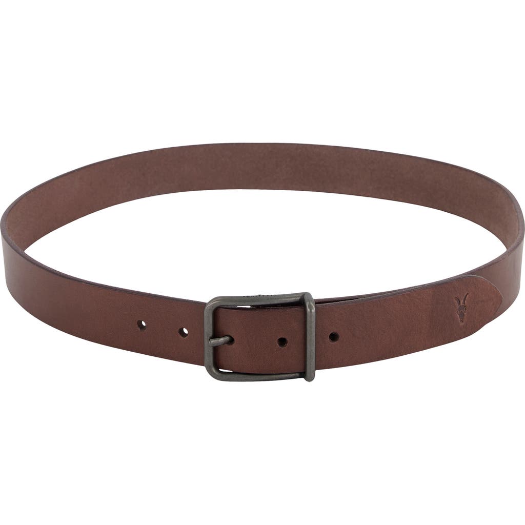 AllSaints Ramskull Leather Belt in Bitter Brown at Nordstrom, Size 40
