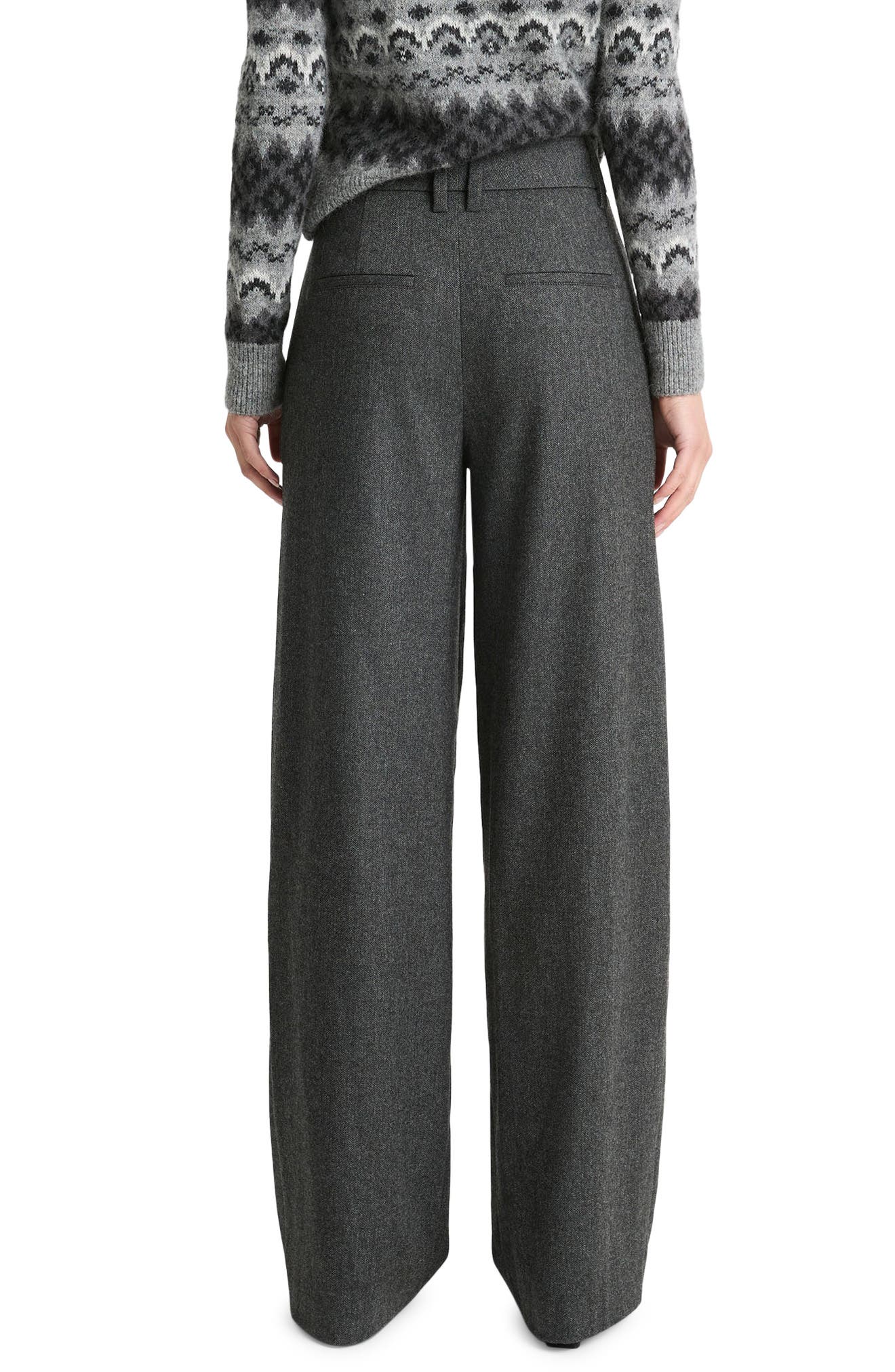 High Waist Herringbone Wide Leg Pants - image 2