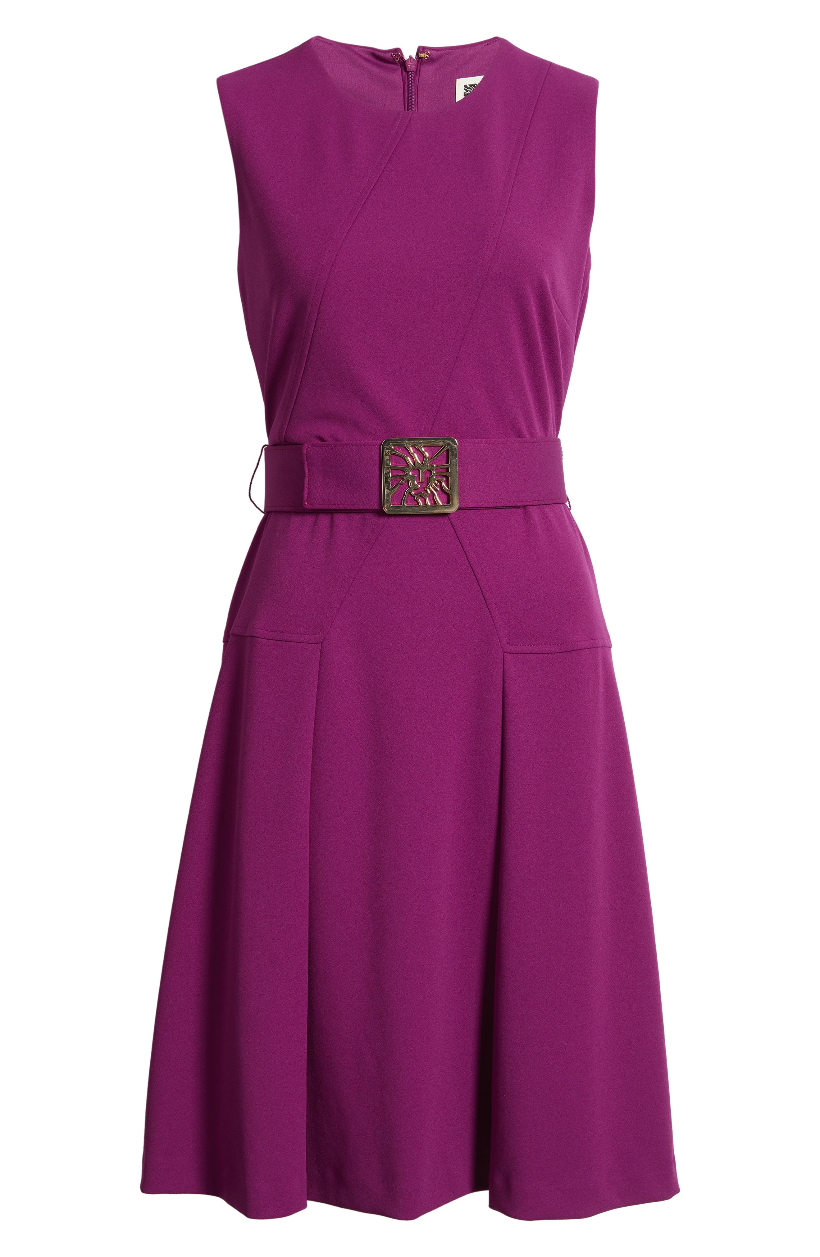 Belted Panel Jewel Neck Dress - image 2