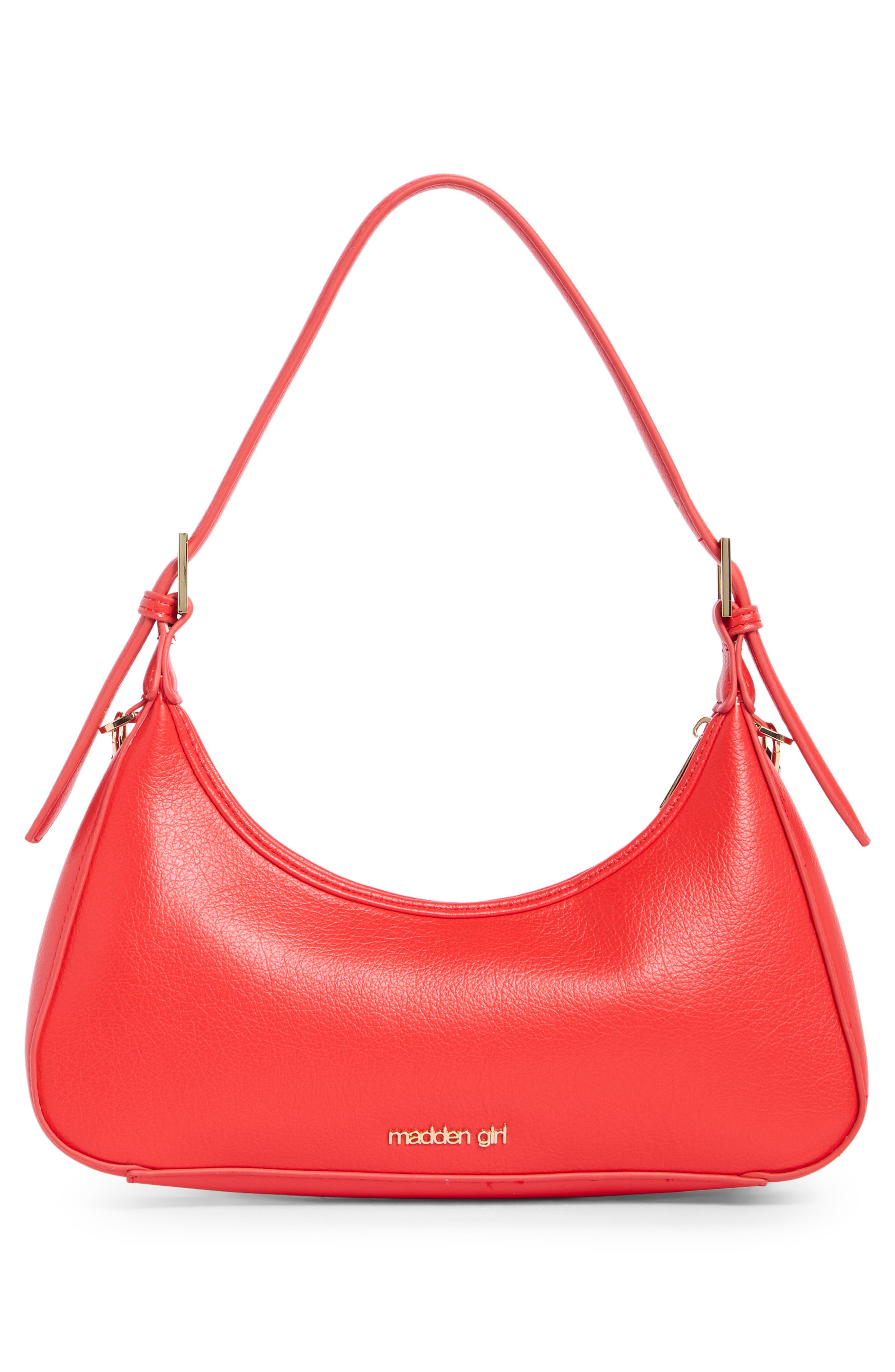 Faux Leather Shoulder Bag, Alternate, color, SCARLET