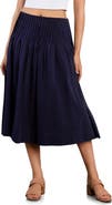 Wash Lab Denim Pintuck Midi Skirt