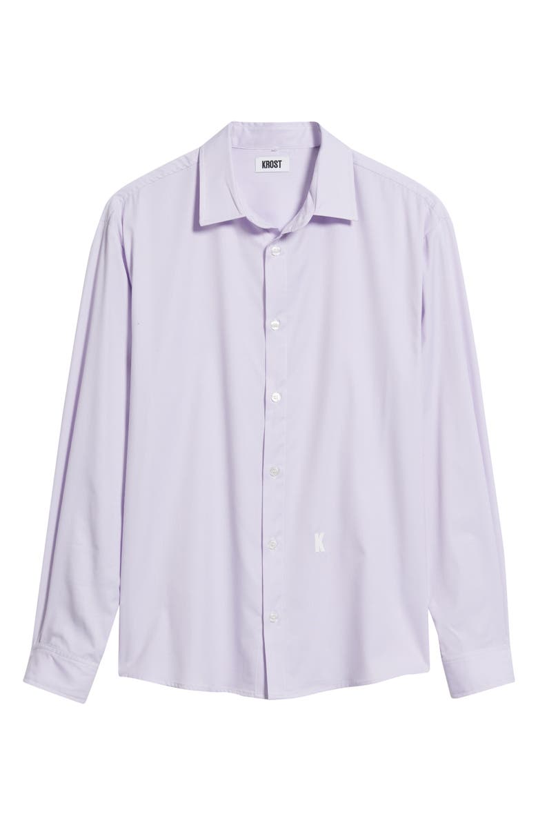 KROST Regular Fit Light Purple Pinstripe Cotton Button-Up Shirt, Alternate, color, Keepsake Lilac