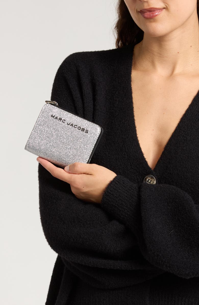 Marc Jacobs Mini Glitter Compact Wallet, Alternate, color, 