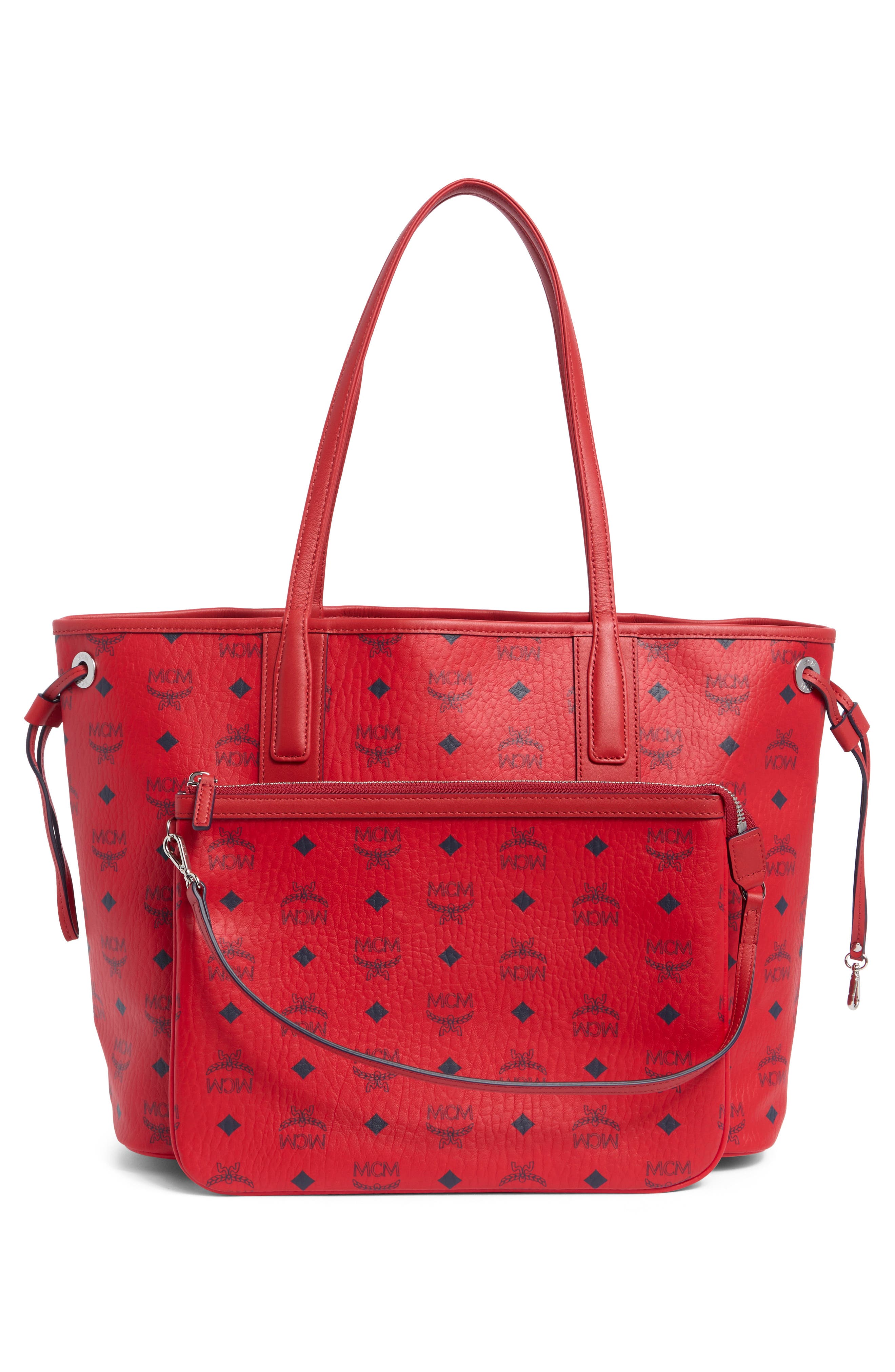 MCM Medium Liz Reversible Shopper, Alternate, color, Candy Red