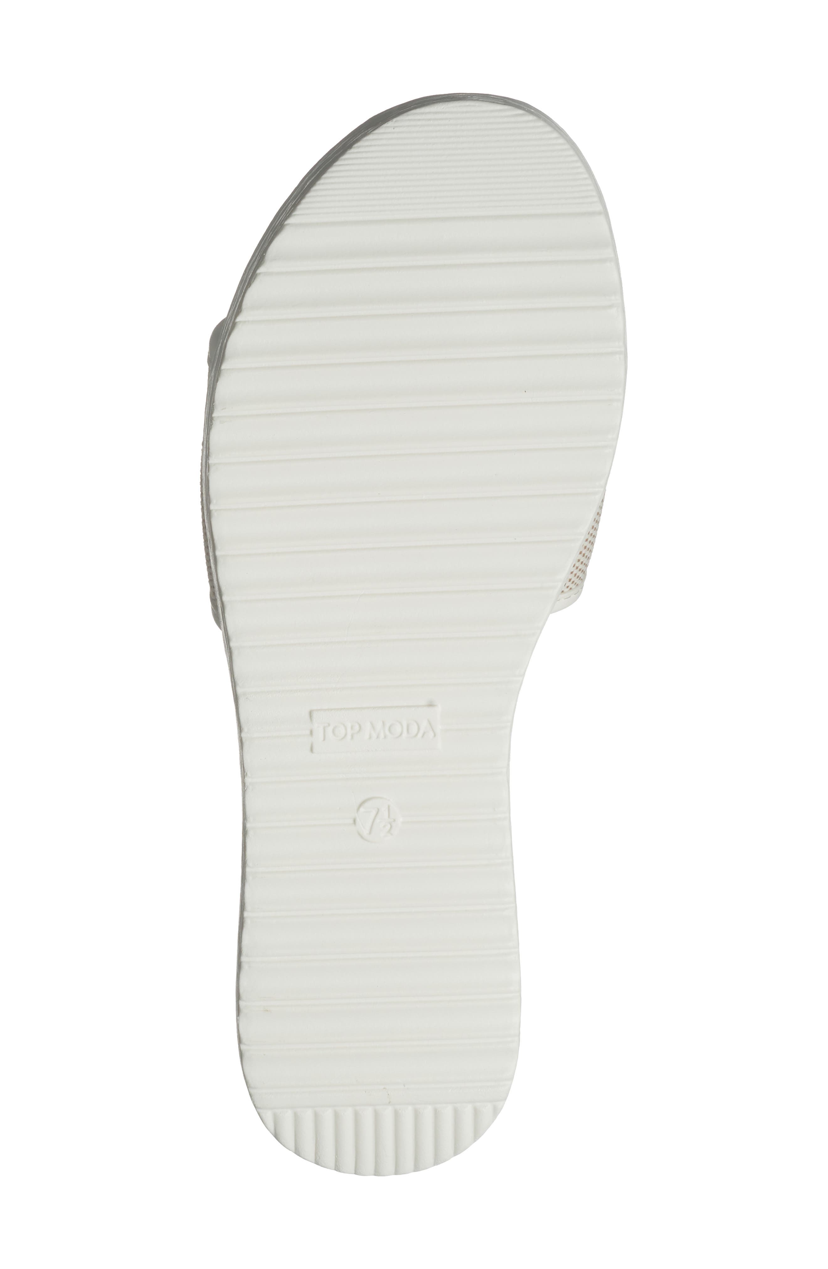 TOP MODA Genova Bit Slide Sandal, Alternate, color, White Pu