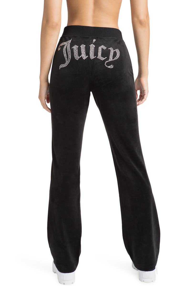Juicy Couture Juicy Coutour Embellished Velour Pants, Alternate, color, 