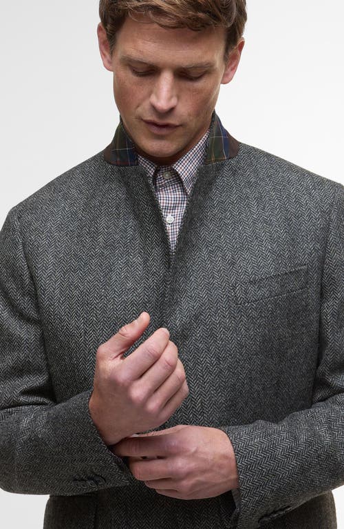 Barbour Firth Moons Wool Herringbone Sport Coat In Gray
