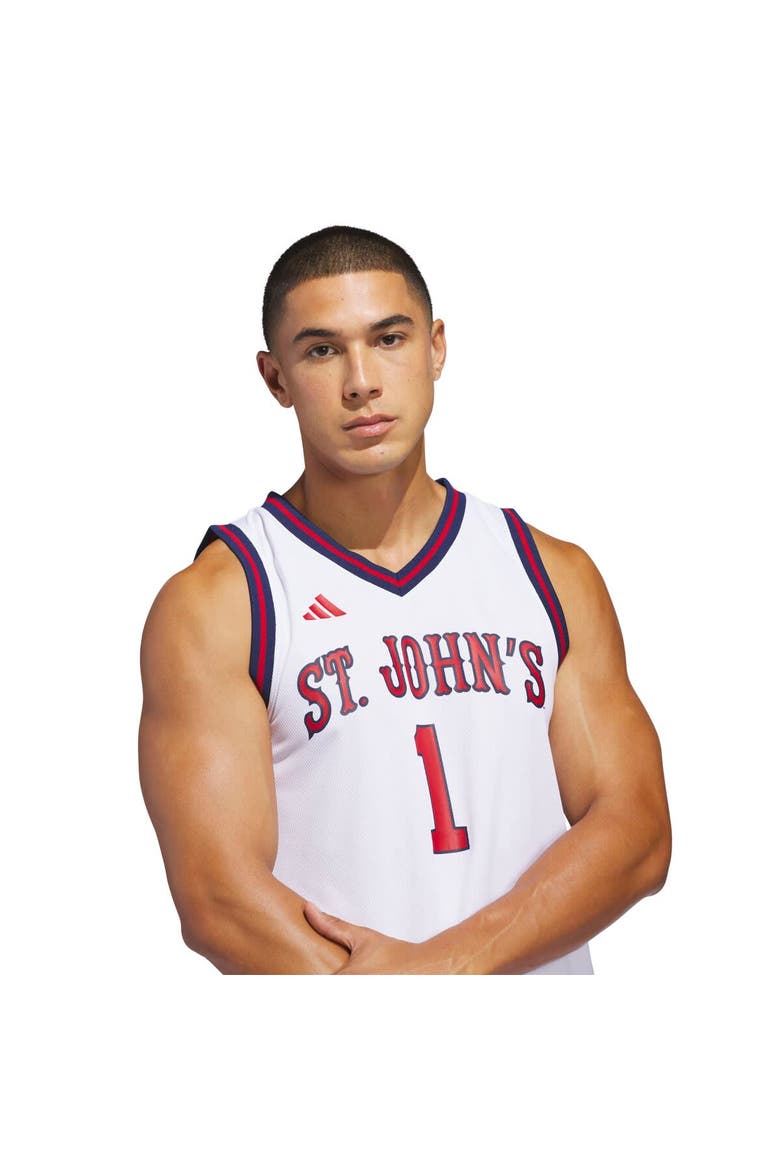 Men's adidas  White St. John's Red Storm Home Replica Basketball Jersey, Alternate, color, White