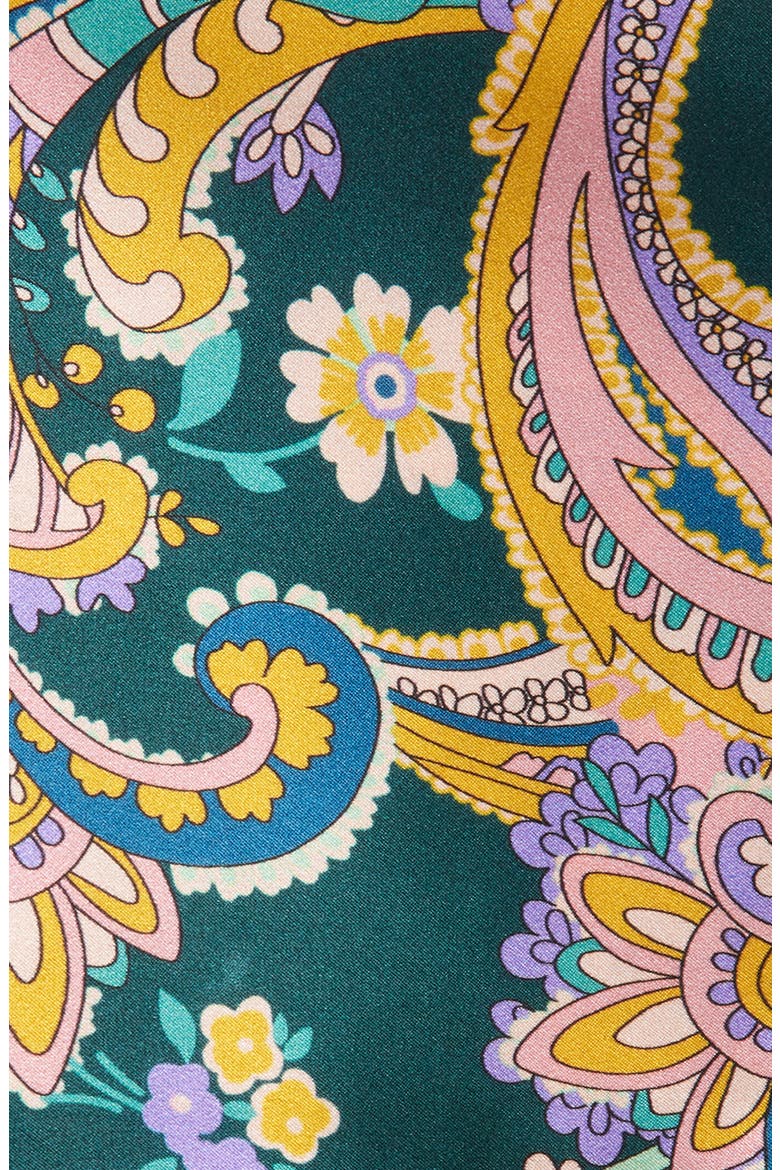 Gold & Lavender Paisley Silk Pocket Square, Alternate, color, GOLD