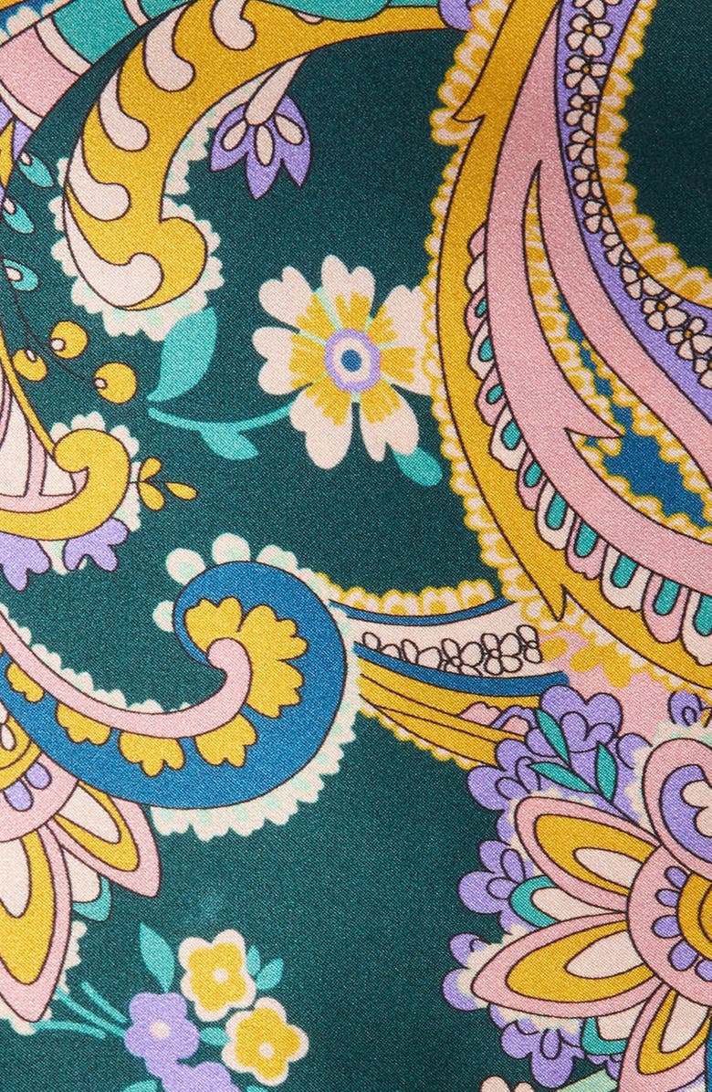 CLIFTON WILSON Gold & Lavender Paisley Silk Pocket Square, Alternate, color, Gold