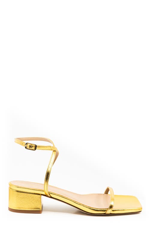 Andrea Gomez Brook Metallic Leather Sandals In Gold