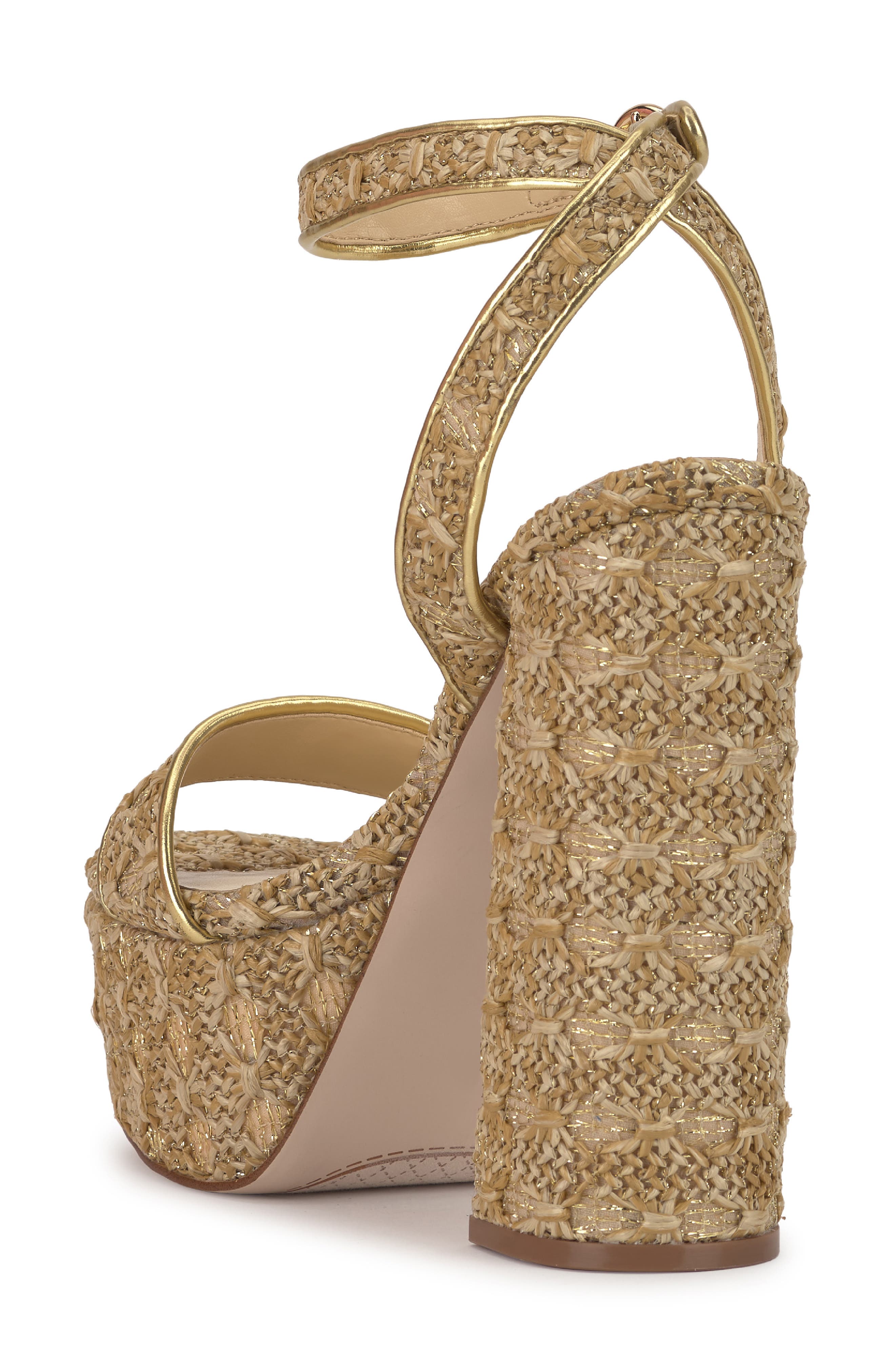 Axtyn Ankle Strap Platform Sandal, Alternate, color, NATURAL/ GOLD