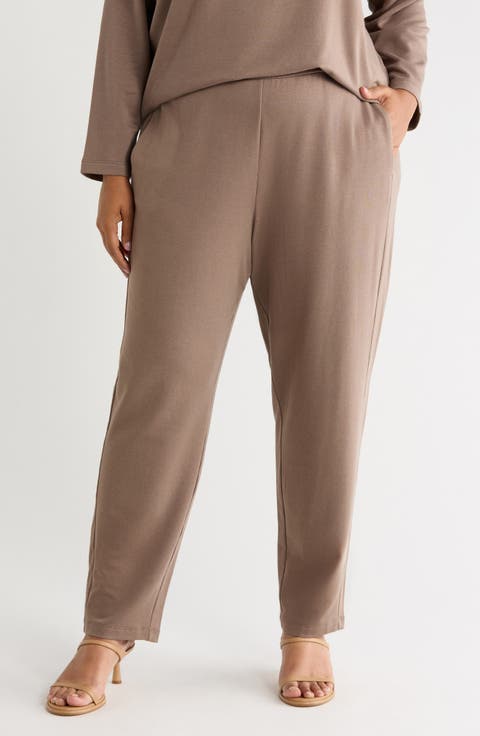 Stretch Organic Cotton Slouch Ankle Pants