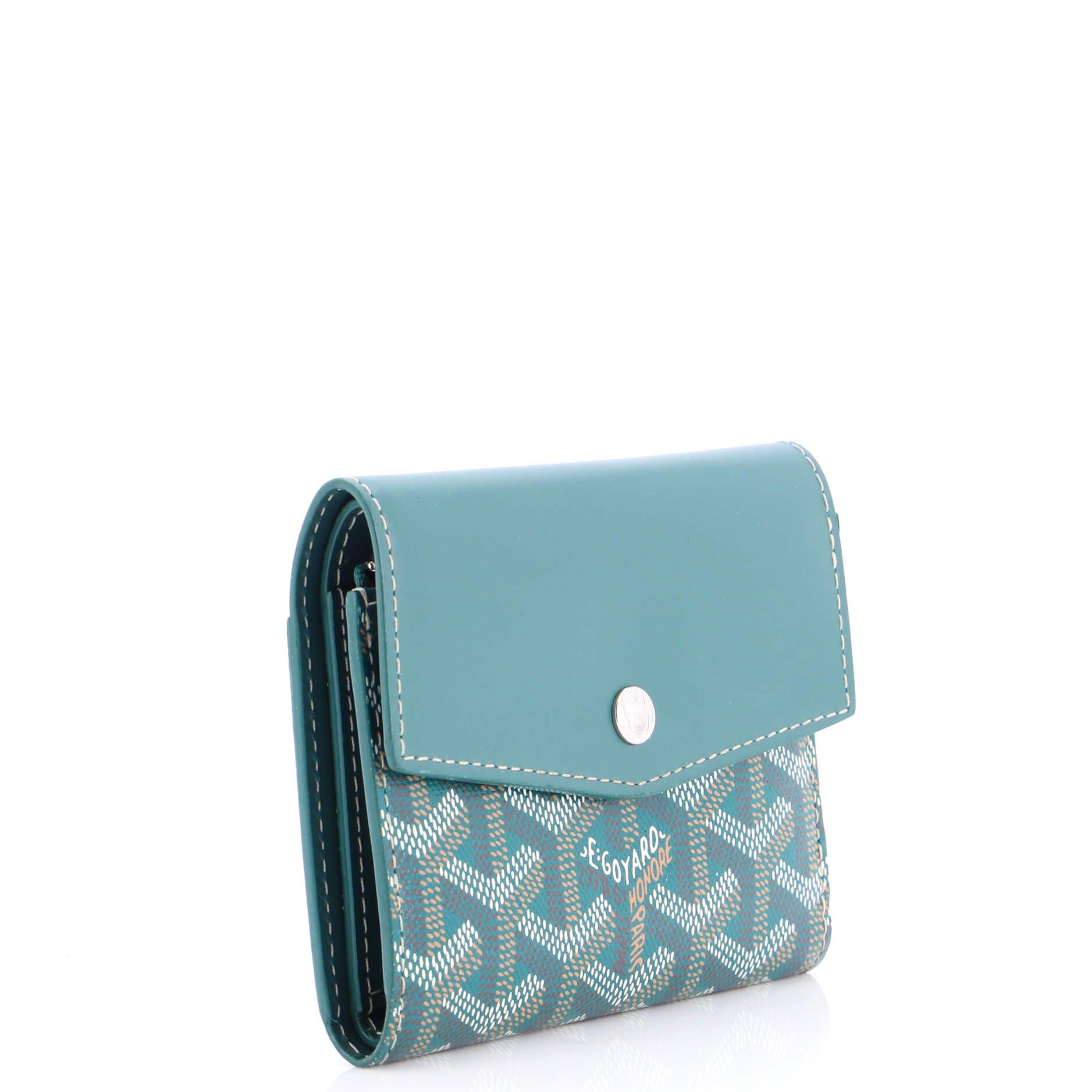 Pre-Owned Goyard Saint Gabriel Wallet Coated Canvas and Leather Compact, Alternate, color, Green